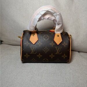 PurseN Monogram Mini Bag in Brown and Tan